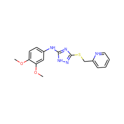 COc1ccc(Nc2nc(SCc3ccccn3)n[nH]2)cc1OC ZINC000014964244