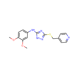 COc1ccc(Nc2nc(SCc3ccncc3)n[nH]2)cc1OC ZINC000014964248