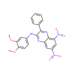 COc1ccc(Nc2nc3cc([N+](=O)[O-])cc([N+](=O)[O-])c3nc2-c2ccccc2)cc1OC ZINC000040866756