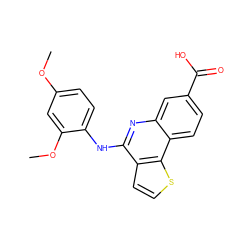 COc1ccc(Nc2nc3cc(C(=O)O)ccc3c3sccc23)c(OC)c1 ZINC000167746437