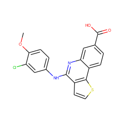 COc1ccc(Nc2nc3cc(C(=O)O)ccc3c3sccc23)cc1Cl ZINC000167759310