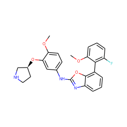 COc1ccc(Nc2nc3cccc(-c4c(F)cccc4OC)c3o2)cc1O[C@H]1CCNC1 ZINC000169326843