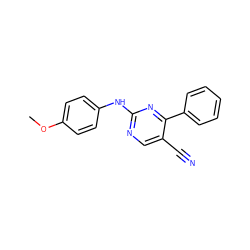 COc1ccc(Nc2ncc(C#N)c(-c3ccccc3)n2)cc1 ZINC000028819455