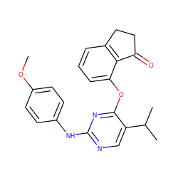 COc1ccc(Nc2ncc(C(C)C)c(Oc3cccc4c3C(=O)CC4)n2)cc1 ZINC000145992888