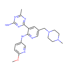 COc1ccc(Nc2ncc(CN3CCN(C)CC3)cc2-c2nc(C)nc(N)n2)cn1 ZINC000095555320