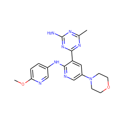 COc1ccc(Nc2ncc(N3CCOCC3)cc2-c2nc(C)nc(N)n2)cn1 ZINC000095555424