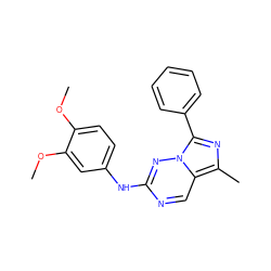 COc1ccc(Nc2ncc3c(C)nc(-c4ccccc4)n3n2)cc1OC ZINC000042878485