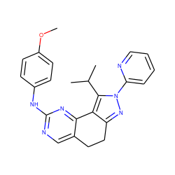 COc1ccc(Nc2ncc3c(n2)-c2c(nn(-c4ccccn4)c2C(C)C)CC3)cc1 ZINC000169702229