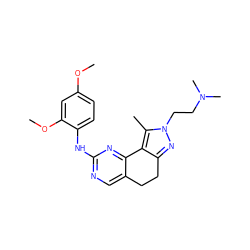 COc1ccc(Nc2ncc3c(n2)-c2c(nn(CCN(C)C)c2C)CC3)c(OC)c1 ZINC000169702154