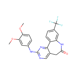 COc1ccc(Nc2ncc3c(n2)-c2ccc(C(F)(F)F)cc2NC(=O)C3)cc1OC ZINC000073198486