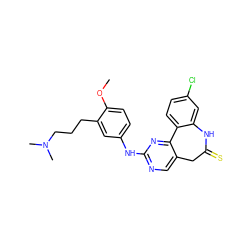 COc1ccc(Nc2ncc3c(n2)-c2ccc(Cl)cc2NC(=S)C3)cc1CCCN(C)C ZINC000082149287