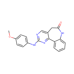 COc1ccc(Nc2ncc3c(n2)-c2ccccc2NC(=O)C3)cc1 ZINC000045366152