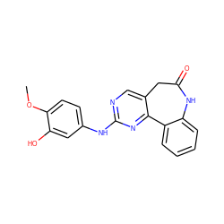 COc1ccc(Nc2ncc3c(n2)-c2ccccc2NC(=O)C3)cc1O ZINC000045389131