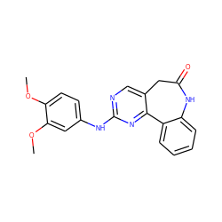 COc1ccc(Nc2ncc3c(n2)-c2ccccc2NC(=O)C3)cc1OC ZINC000073386639