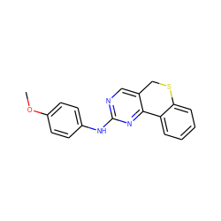 COc1ccc(Nc2ncc3c(n2)-c2ccccc2SC3)cc1 ZINC000473151267