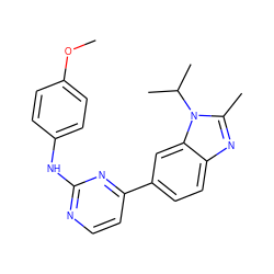 COc1ccc(Nc2nccc(-c3ccc4nc(C)n(C(C)C)c4c3)n2)cc1 ZINC000474607828