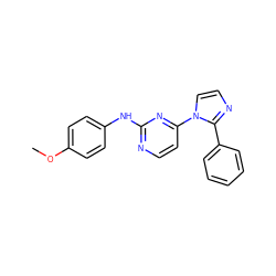 COc1ccc(Nc2nccc(-n3ccnc3-c3ccccc3)n2)cc1 ZINC000013489736