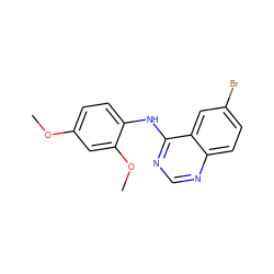 COc1ccc(Nc2ncnc3ccc(Br)cc23)c(OC)c1 ZINC000000921279