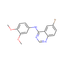 COc1ccc(Nc2ncnc3ccc(Br)cc23)cc1OC ZINC000000951933