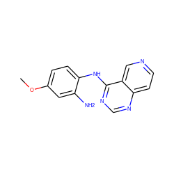 COc1ccc(Nc2ncnc3ccncc23)c(N)c1 ZINC000029133861