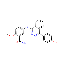 COc1ccc(Nc2nnc(-c3ccc(O)cc3)c3ccccc23)cc1C(N)=O ZINC000018101301