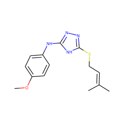 COc1ccc(Nc2nnc(SCC=C(C)C)[nH]2)cc1 ZINC000014964217