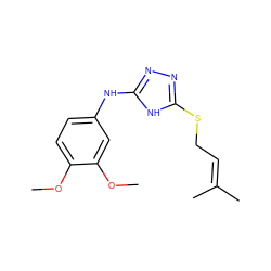 COc1ccc(Nc2nnc(SCC=C(C)C)[nH]2)cc1OC ZINC000014964255