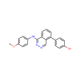 COc1ccc(Nc2nncc3c(-c4ccc(O)cc4)cccc23)cc1 ZINC000073161771