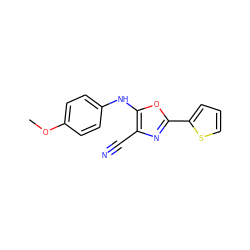 COc1ccc(Nc2oc(-c3cccs3)nc2C#N)cc1 ZINC000000544704