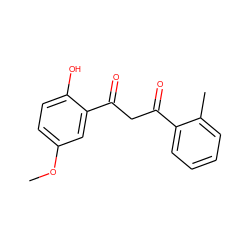 COc1ccc(O)c(C(=O)CC(=O)c2ccccc2C)c1 ZINC000004638000