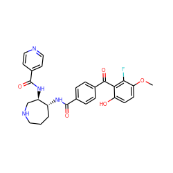 COc1ccc(O)c(C(=O)c2ccc(C(=O)N[C@@H]3CCCNC[C@H]3NC(=O)c3ccncc3)cc2)c1F ZINC000003818055