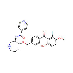 COc1ccc(O)c(C(=O)c2ccc(CO[C@@H]3CCCNC[C@H]3NC(=O)c3ccncc3)cc2)c1F ZINC000013559689