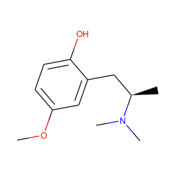 COc1ccc(O)c(C[C@@H](C)N(C)C)c1 ZINC000028088887