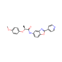 COc1ccc(O[C@@H](C)C(=O)Nc2ccc3oc(-c4ccncc4)nc3c2)cc1 ZINC000095603593