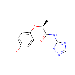 COc1ccc(O[C@@H](C)C(=O)Nc2ncn[nH]2)cc1 ZINC000004384547