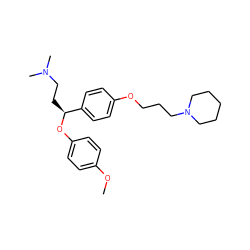 COc1ccc(O[C@@H](CCN(C)C)c2ccc(OCCCN3CCCCC3)cc2)cc1 ZINC000028892889