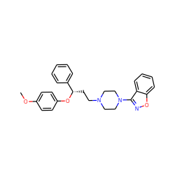 COc1ccc(O[C@@H](CCN2CCN(c3noc4ccccc34)CC2)c2ccccc2)cc1 ZINC000013530549