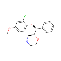 COc1ccc(O[C@@H](c2ccccc2)[C@@H]2CNCCO2)c(Cl)c1 ZINC000029050096