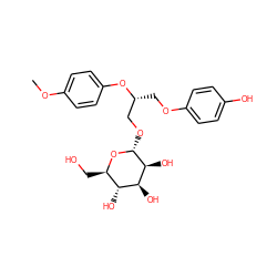 COc1ccc(O[C@H](COc2ccc(O)cc2)CO[C@H]2O[C@H](CO)[C@@H](O)[C@H](O)[C@@H]2O)cc1 ZINC000473083289
