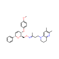 COc1ccc(O[C@H]2C=C[C@@H](c3ccccc3)O[C@@H]2CO/N=C(\C)CCN2CCCc3nc(C)c(C)cc32)cc1 ZINC000008035671