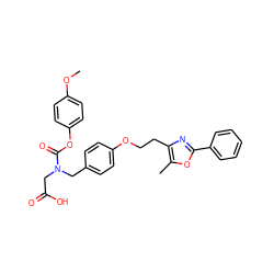 COc1ccc(OC(=O)N(CC(=O)O)Cc2ccc(OCCc3nc(-c4ccccc4)oc3C)cc2)cc1 ZINC000049650290