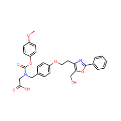 COc1ccc(OC(=O)N(CC(=O)O)Cc2ccc(OCCc3nc(-c4ccccc4)oc3CO)cc2)cc1 ZINC000029042771