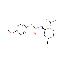 COc1ccc(OC(=O)N[C@@H]2C[C@H](C)CC[C@H]2C(C)C)cc1 ZINC000049783774