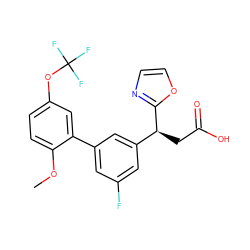 COc1ccc(OC(F)(F)F)cc1-c1cc(F)cc([C@H](CC(=O)O)c2ncco2)c1 ZINC001772645232