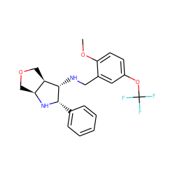 COc1ccc(OC(F)(F)F)cc1CN[C@@H]1[C@H](c2ccccc2)N[C@H]2COC[C@@H]12 ZINC000028827241