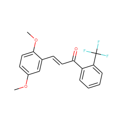 COc1ccc(OC)c(/C=C/C(=O)c2ccccc2C(F)(F)F)c1 ZINC000013444030