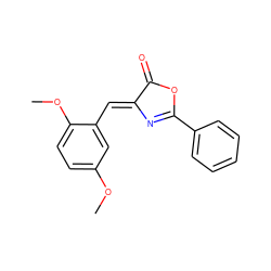 COc1ccc(OC)c(/C=C2\N=C(c3ccccc3)OC2=O)c1 ZINC000000059267