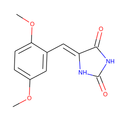 COc1ccc(OC)c(/C=C2\NC(=O)NC2=O)c1 ZINC000012730627