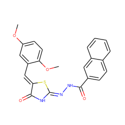 COc1ccc(OC)c(/C=C2\S/C(=N\NC(=O)c3ccc4ccccc4c3)NC2=O)c1 ZINC000013372426