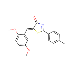 COc1ccc(OC)c(/C=C2\SC(c3ccc(C)cc3)=NC2=O)c1 ZINC000004714474